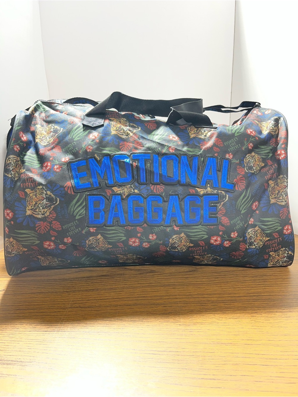 A$$ HOLES  FOREVER Emotional Baggage Tiger & Tropical Floral Print  New